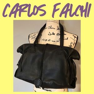 Carlos Falchi Black Leather Bag